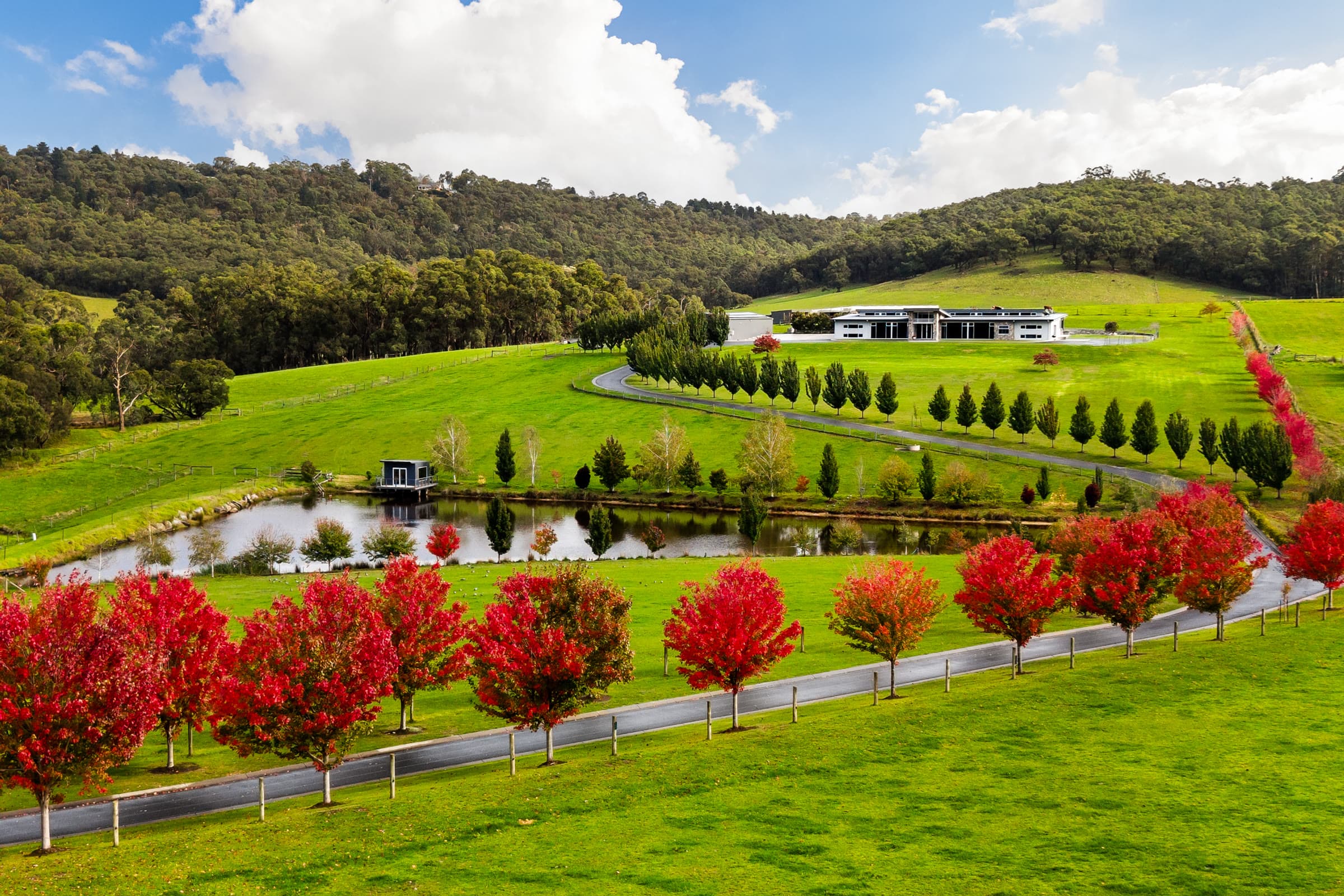 Aerial view of an acreage estate, Upper Beaconsfield