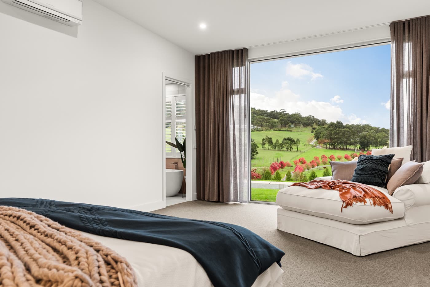 Master bedroom overlooking the paddocks, Upper Beaconsfield